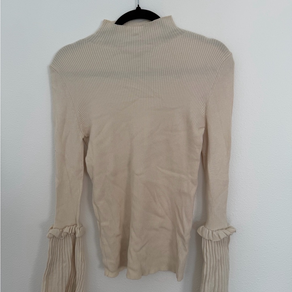 Philosophy Cream Ribbed Knit Top